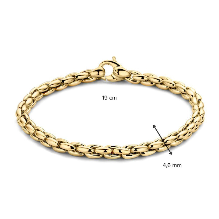 Geelgouden Schakelarmband met Luxe Karabijnsluiting, 14 Karaat, 13,7 gr, 19 cm