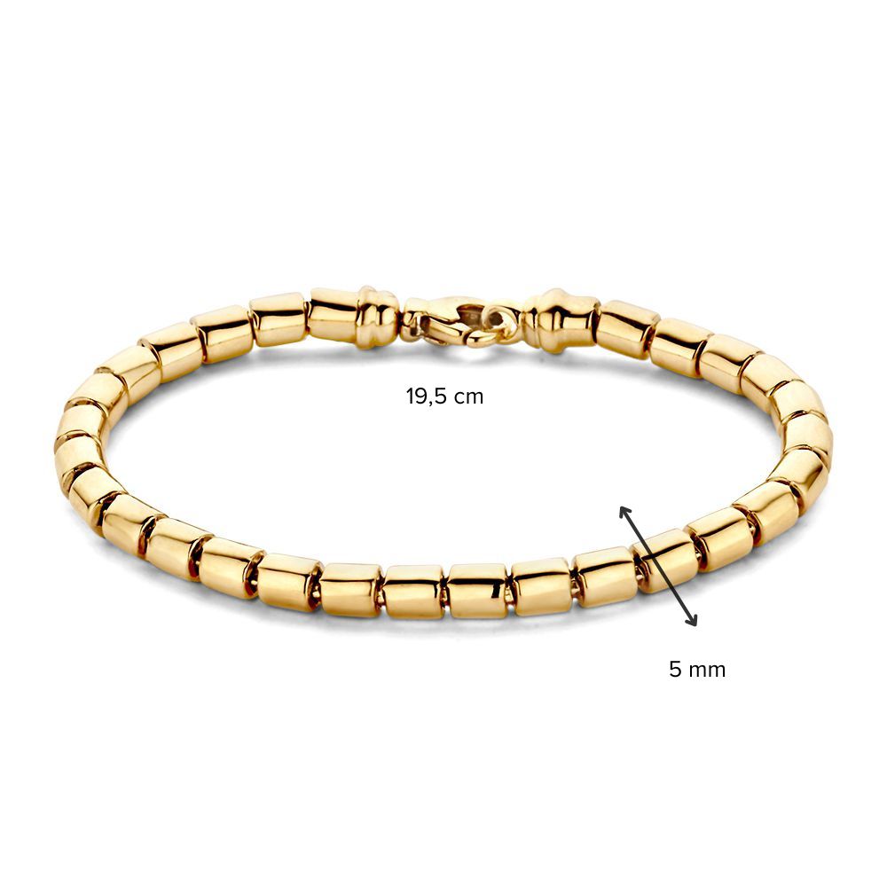 Klassieke Geelgouden Schakelarmband met Luxe Karabijnsluiting, 14 Karaat, 11,2 gr, 19,5 cm