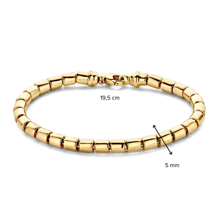 Klassieke Geelgouden Schakelarmband met Luxe Karabijnsluiting, 14 Karaat, 11,2 gr, 19,5 cm