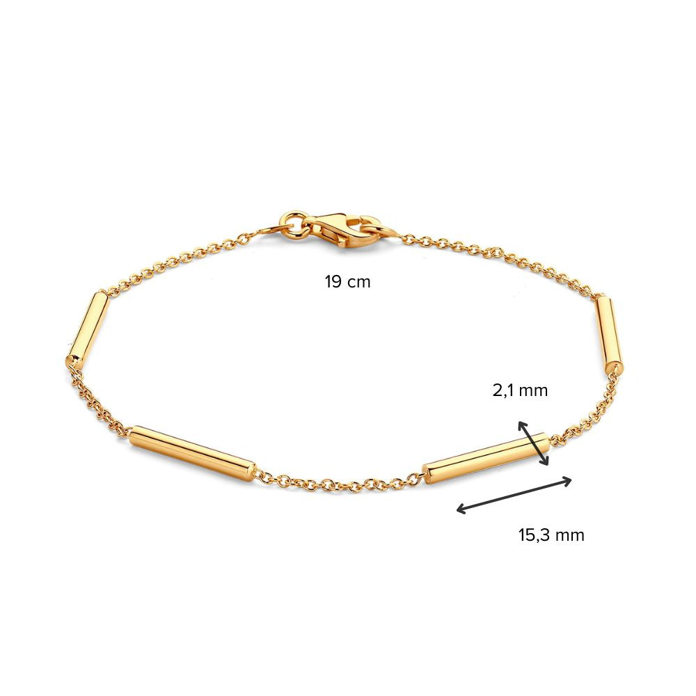 Geelgouden Armband – 14 Karaat Goud, Verfijnde Armband voor Dames, 19 cm