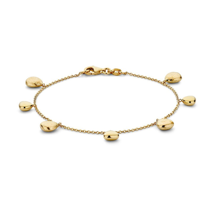 Geelgouden Armband met Hangende Elementen, 14 Karaat, 4,1 gr, 19 cm