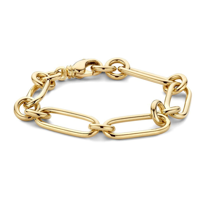 Luxe Gouden Schakelarmband met Grove Schakels, 14 Karaat, 16,2 gr, 20 cm