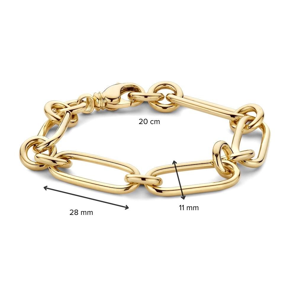 Luxe Gouden Schakelarmband met Grove Schakels, 14 Karaat, 16,2 gr, 20 cm