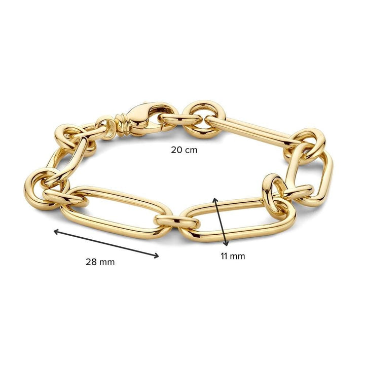 Luxe Gouden Schakelarmband met Grove Schakels, 14 Karaat, 16,2 gr, 20 cm