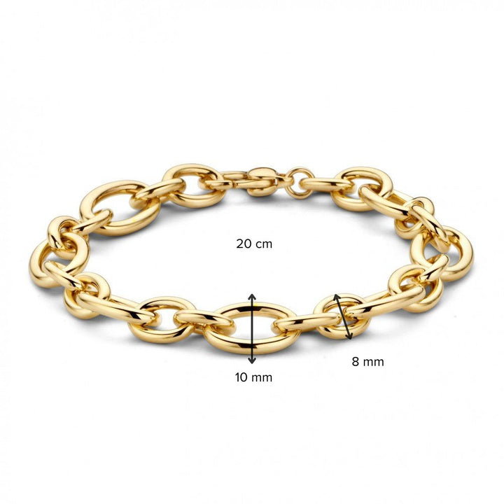 Geelgouden Armband 14 Karaat – 20 cm Lengte, 10 mm Breedte – Gratis Verzending