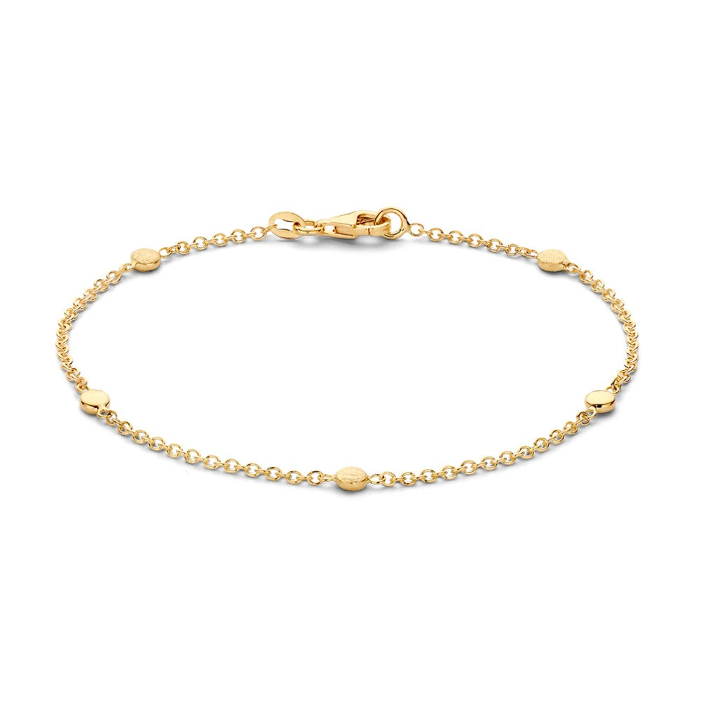 Verfijnde Geelgouden Armband met Luxe Elementen, 14 Karaat, 2,5 gr, 19 cm