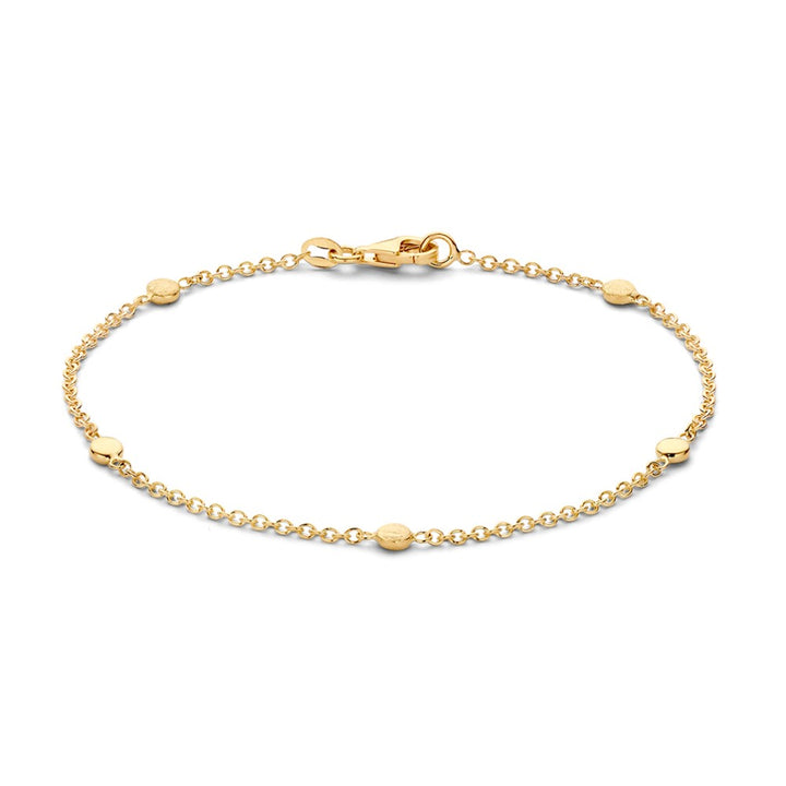 Verfijnde Geelgouden Armband met Luxe Elementen, 14 Karaat, 2,5 gr, 19 cm