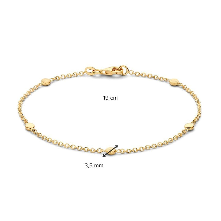 Verfijnde Geelgouden Armband met Luxe Elementen, 14 Karaat, 2,5 gr, 19 cm