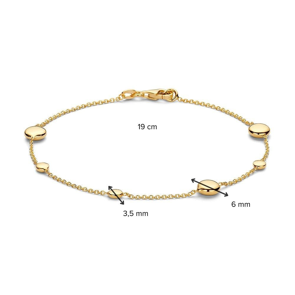 Speelse Geelgouden Armband met Ronde Elementen – 14 Karaat