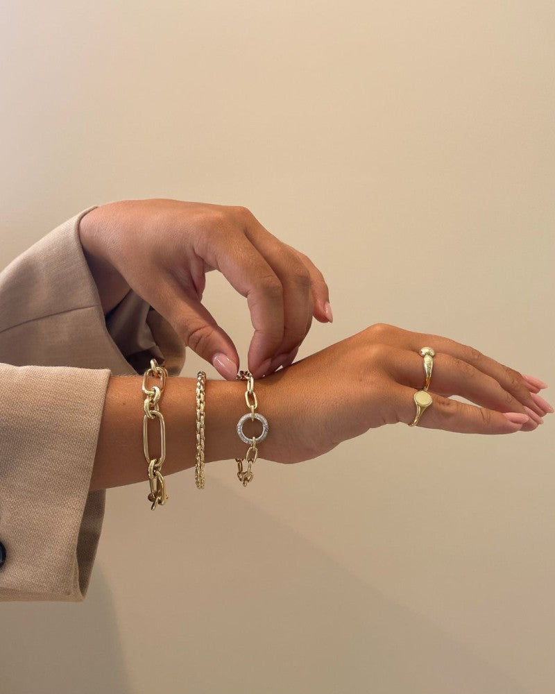 Luxe Gouden Schakelarmband met Grove Schakels, 14 Karaat, 16,2 gr, 20 cm