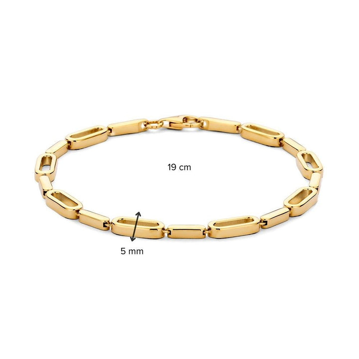 Speelse Geelgouden Schakelarmband – Elegantie in Beweging