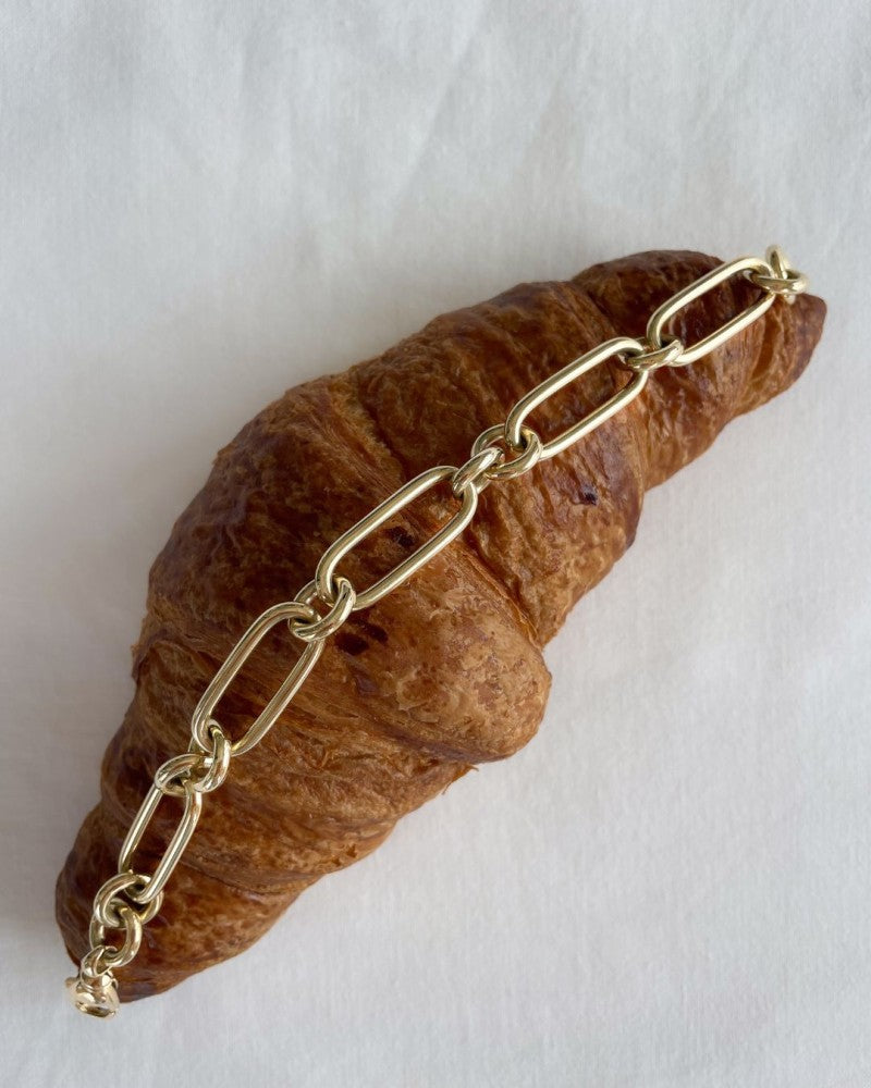 Luxe Gouden Schakelarmband met Grove Schakels, 14 Karaat, 16,2 gr, 20 cm