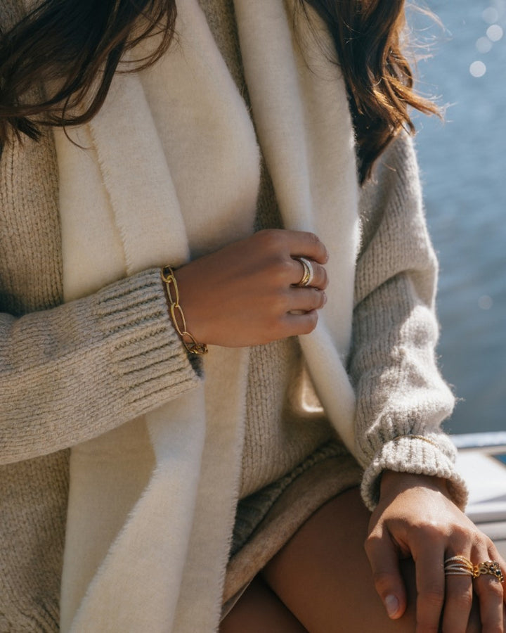 Geelgouden Schakelarmband met Asymmetrische Schakels – 14 Karaat Goud