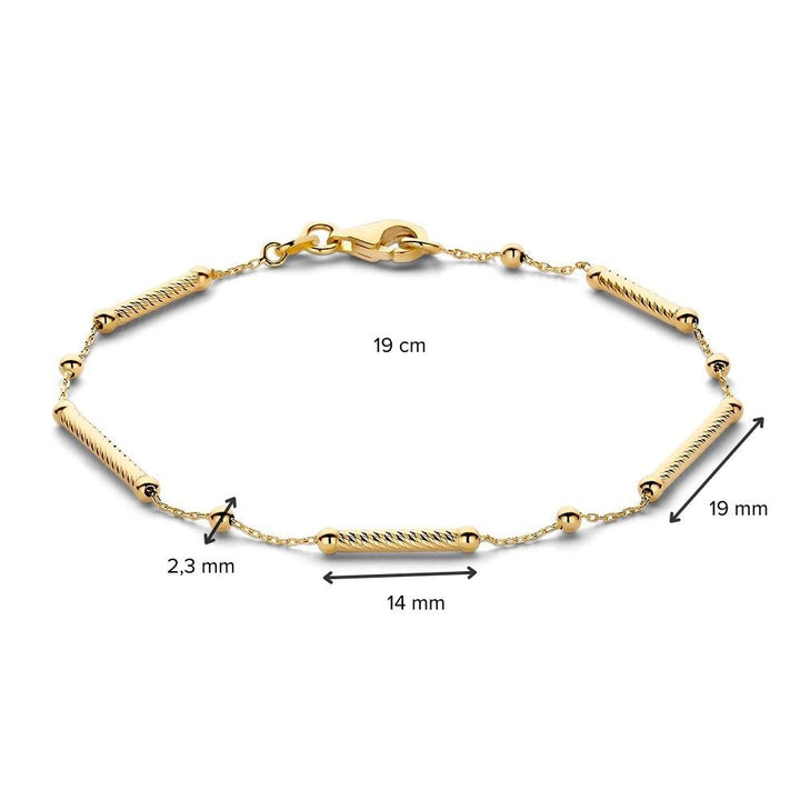 Elegante Geelgouden Armband 14 Karaat, 2,2 gr, 19 cm – Tijdloos en Verfijnd