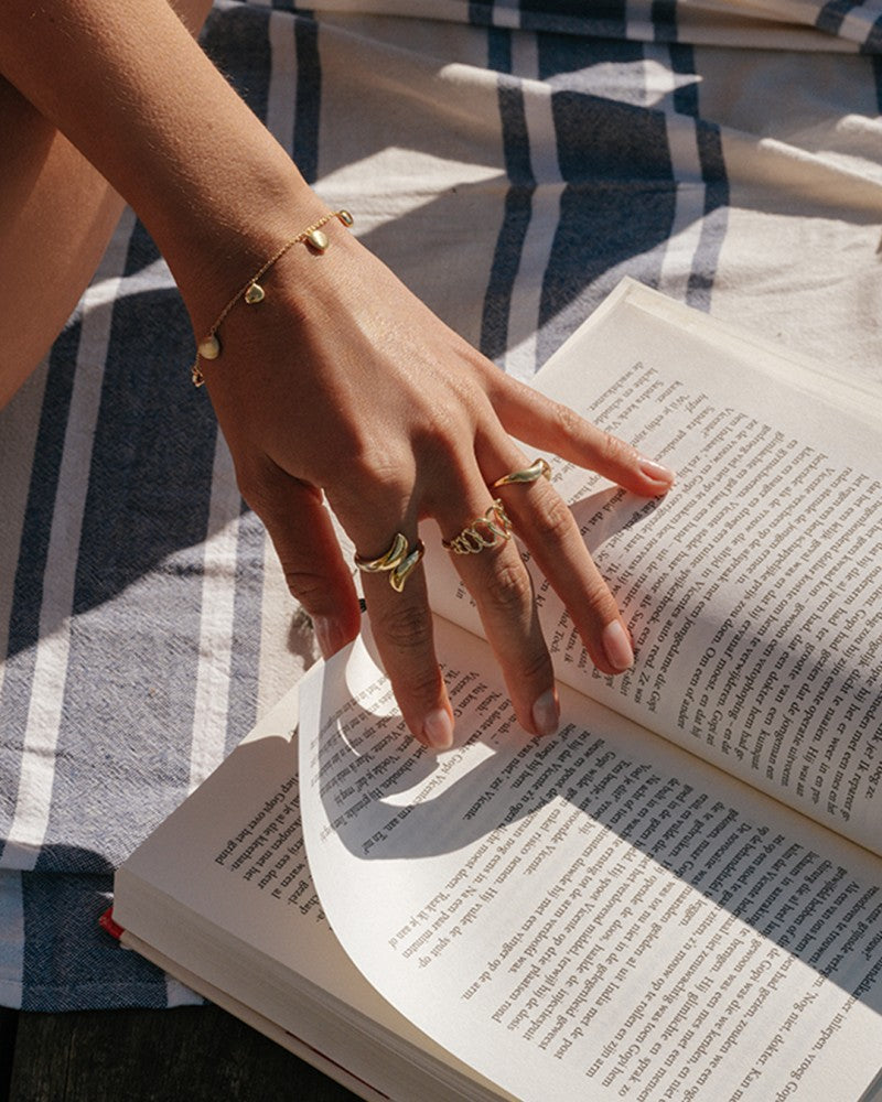 Geelgouden Armband met Hangende Elementen, 14 Karaat, 4,1 gr, 19 cm