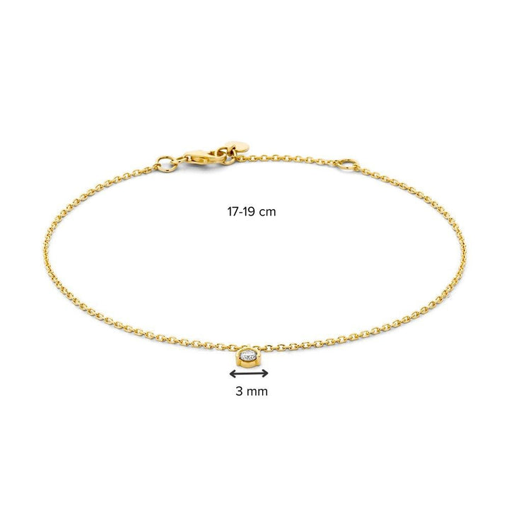 Armband geelgoud briljant 0,08 crt.