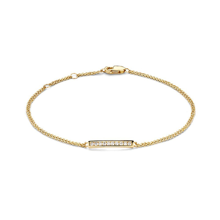 Geelgouden Armband met Diamanten 14 Karaat, 0,12 crt – 18 cm, Elegant & Tijdloos