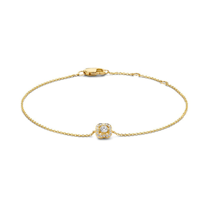 Geelgouden Armband met Diamanten 14 Karaat, 0,14 crt – 18 cm, Elegant & Luxueus