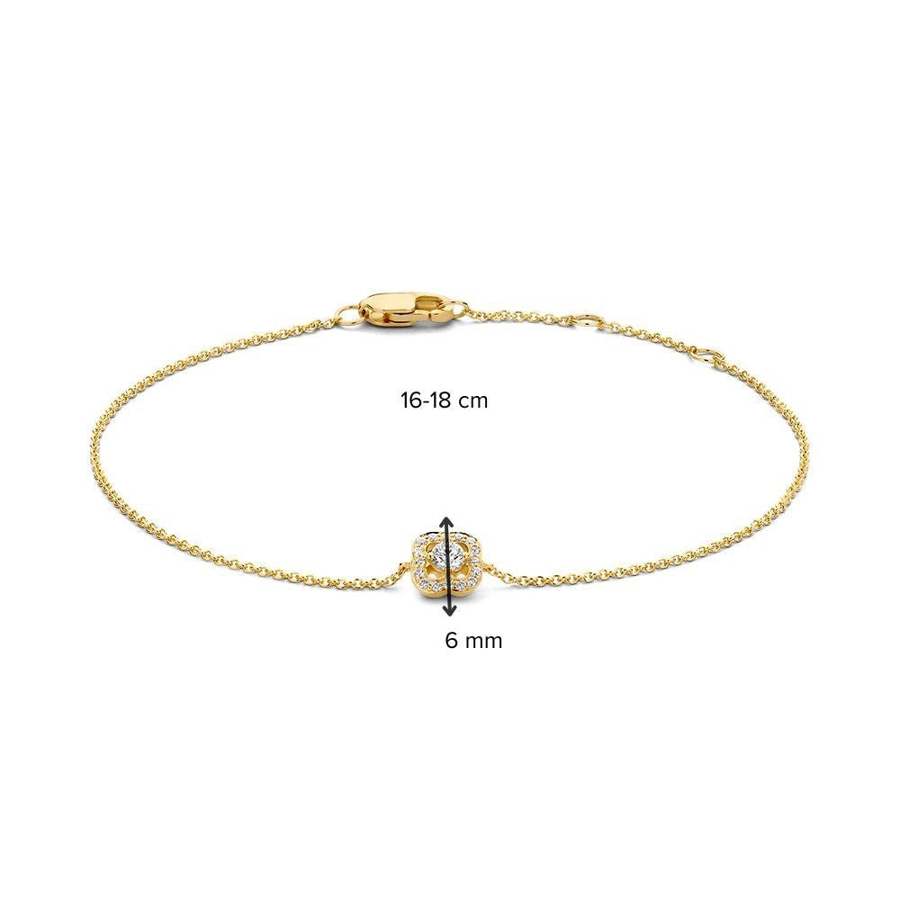 Geelgouden Armband met Diamanten 14 Karaat, 0,14 crt – 18 cm, Elegant & Luxueus