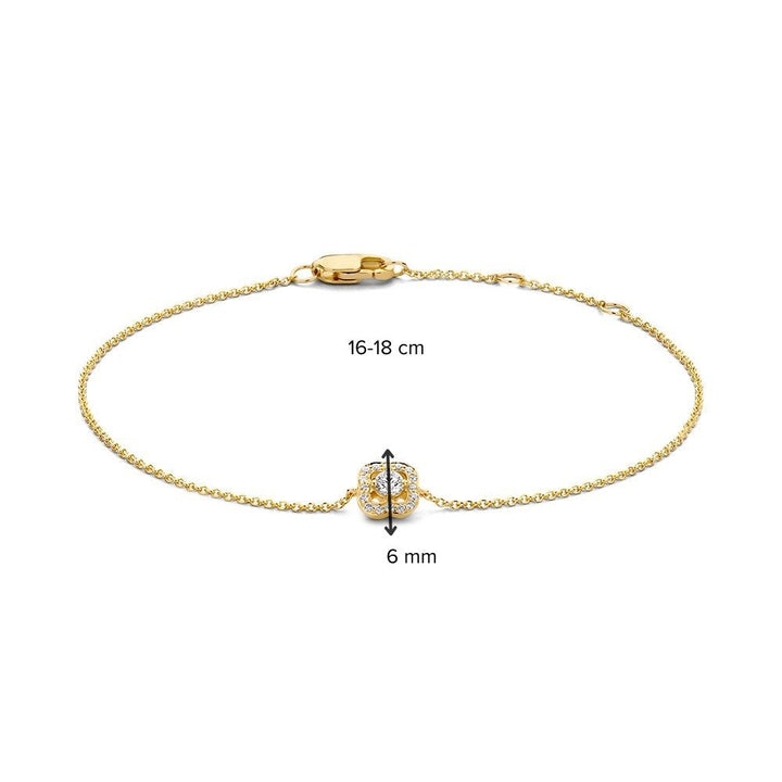 Geelgouden Armband met Diamanten 14 Karaat, 0,14 crt – 18 cm, Elegant & Luxueus