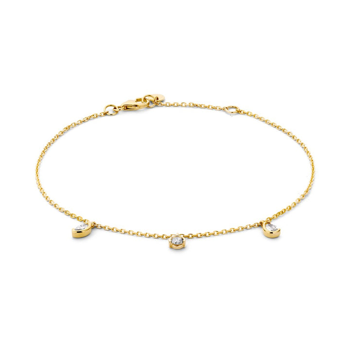 Armband geelgoud briljant 0,24 crt.
