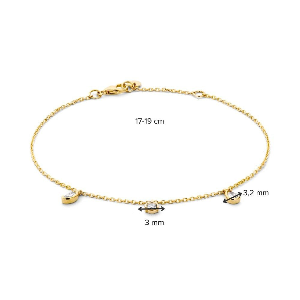 Armband geelgoud briljant 0,24 crt.