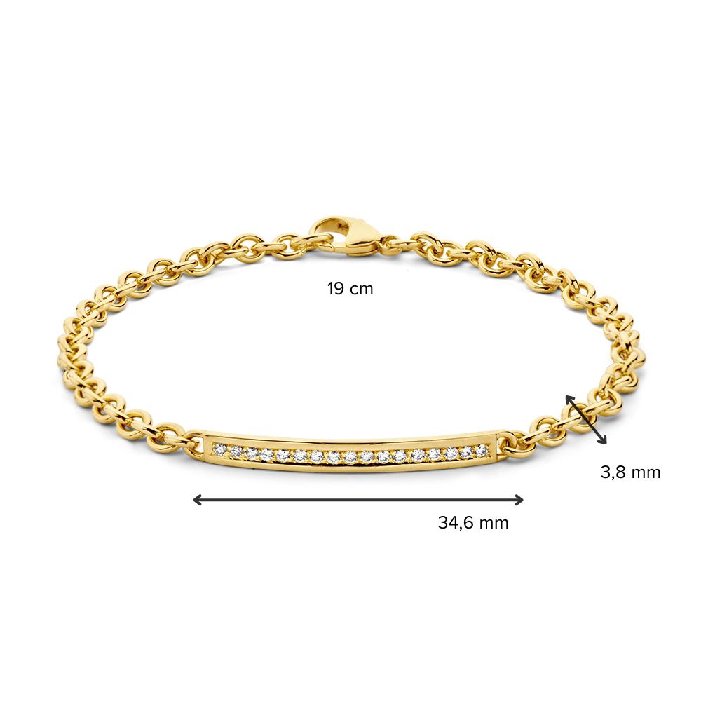 Geelgouden Armband met Diamanten 14 Karaat, 0,25 crt – 19 cm