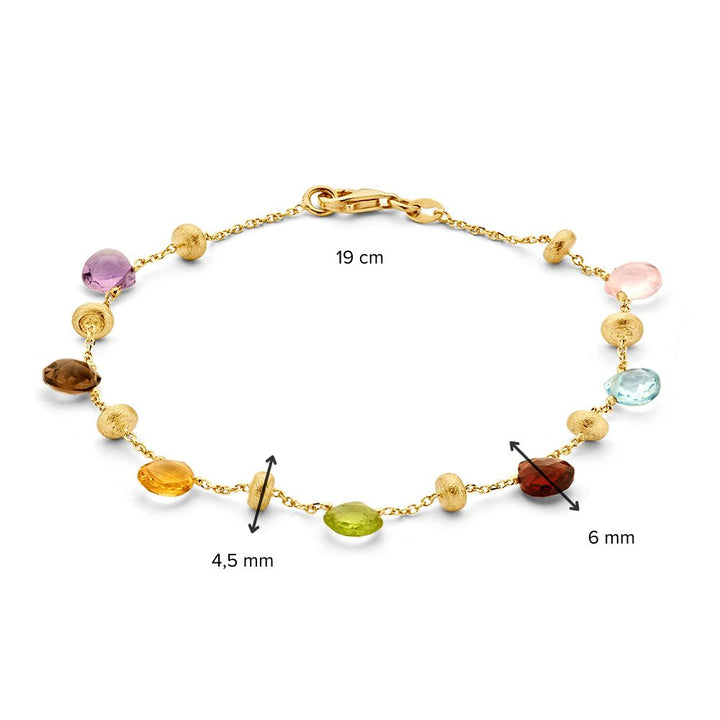 Geelgouden Armband met Multicolor Edelstenen, 14 Karaat Gold