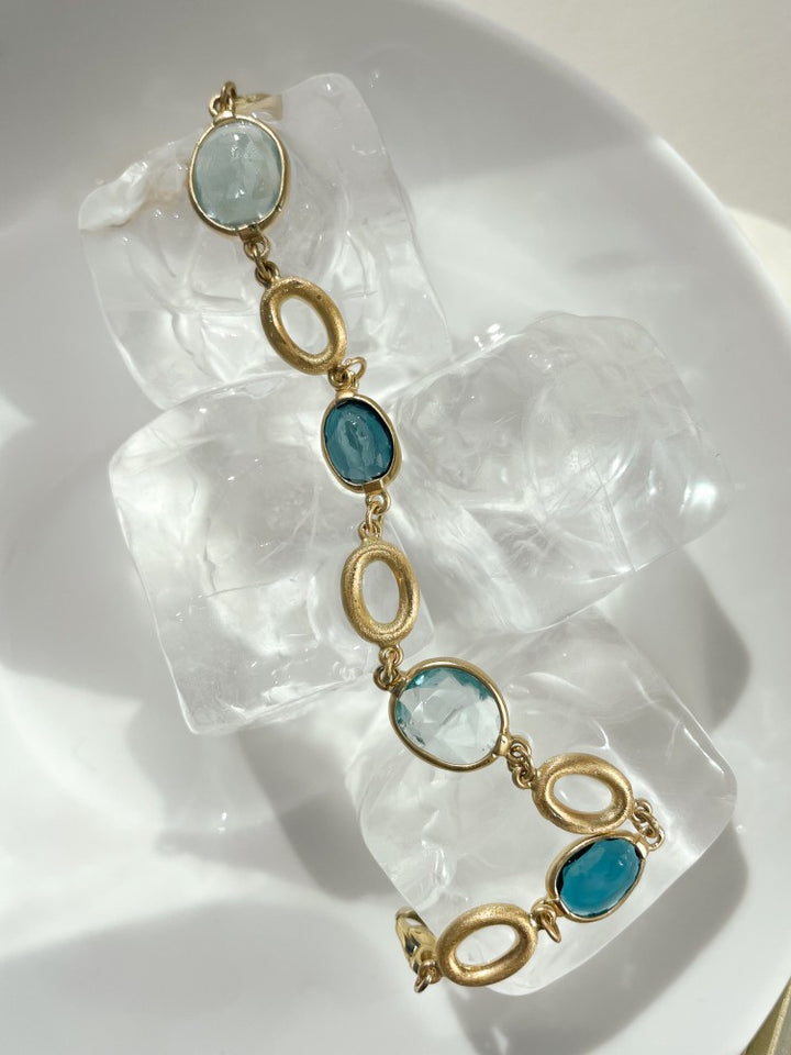 Armband geelgoud edelsteen