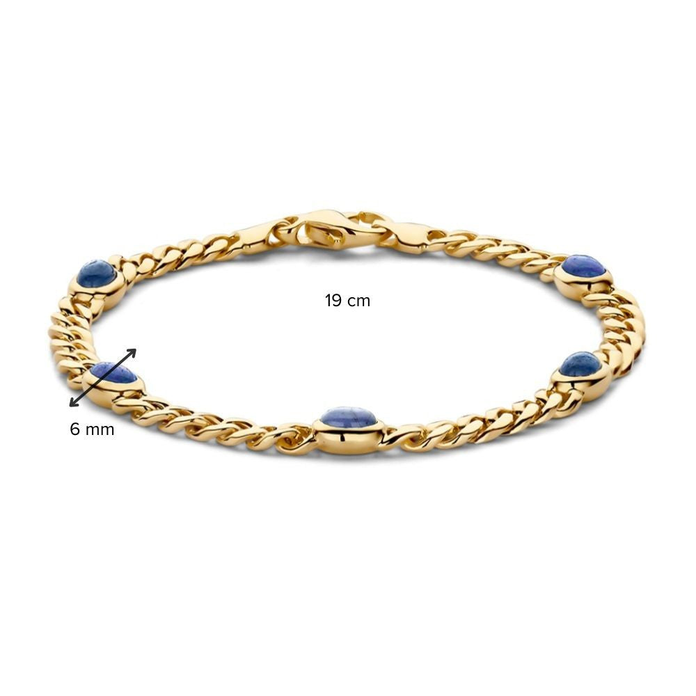 Armband geelgoud saffier