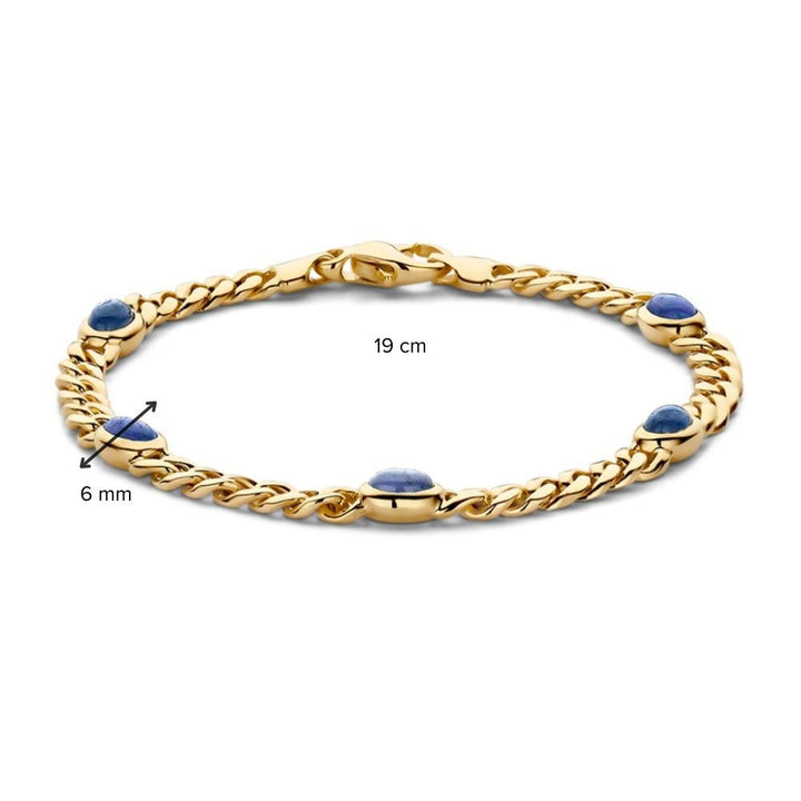 Armband geelgoud saffier