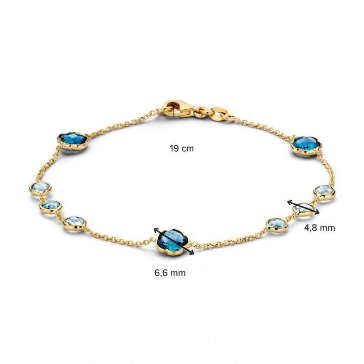 Geelgouden Armband met Topaas – 14 Karaat, 19 cm Lengte – Gratis Verzending