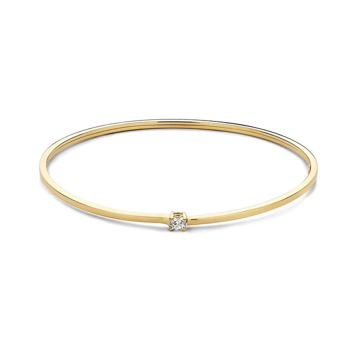 Geelgouden Bangle met Zirkonia – 14 Karaat Damesarmband 19 cm