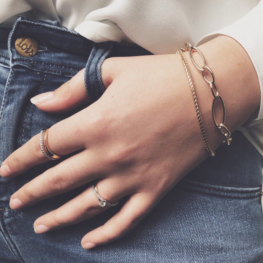 Geelgouden Schakelarmband met Luxe Sluiting – 14 Karaat Goud, 20 cm, Elegante Armband voor Dames