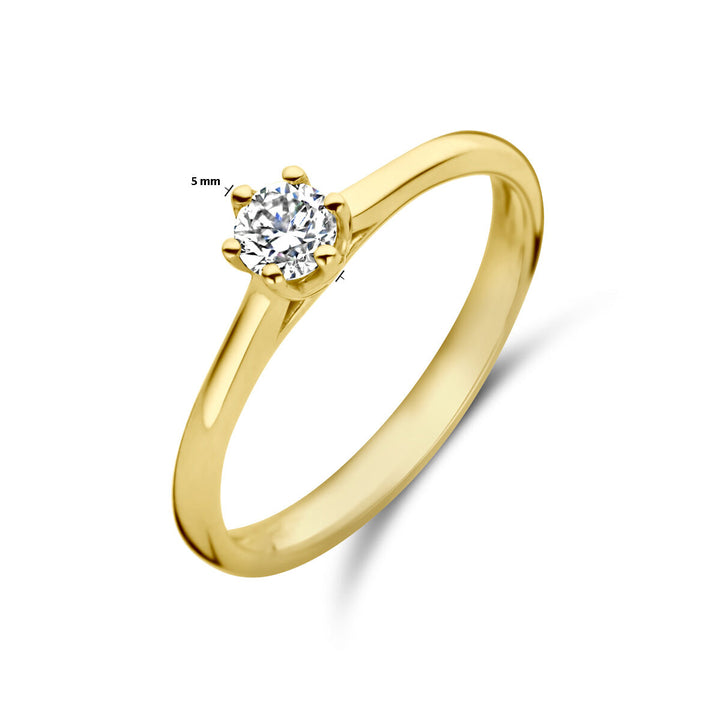 aanzoeksring diamant 0.20ct h si 14K geelgoud