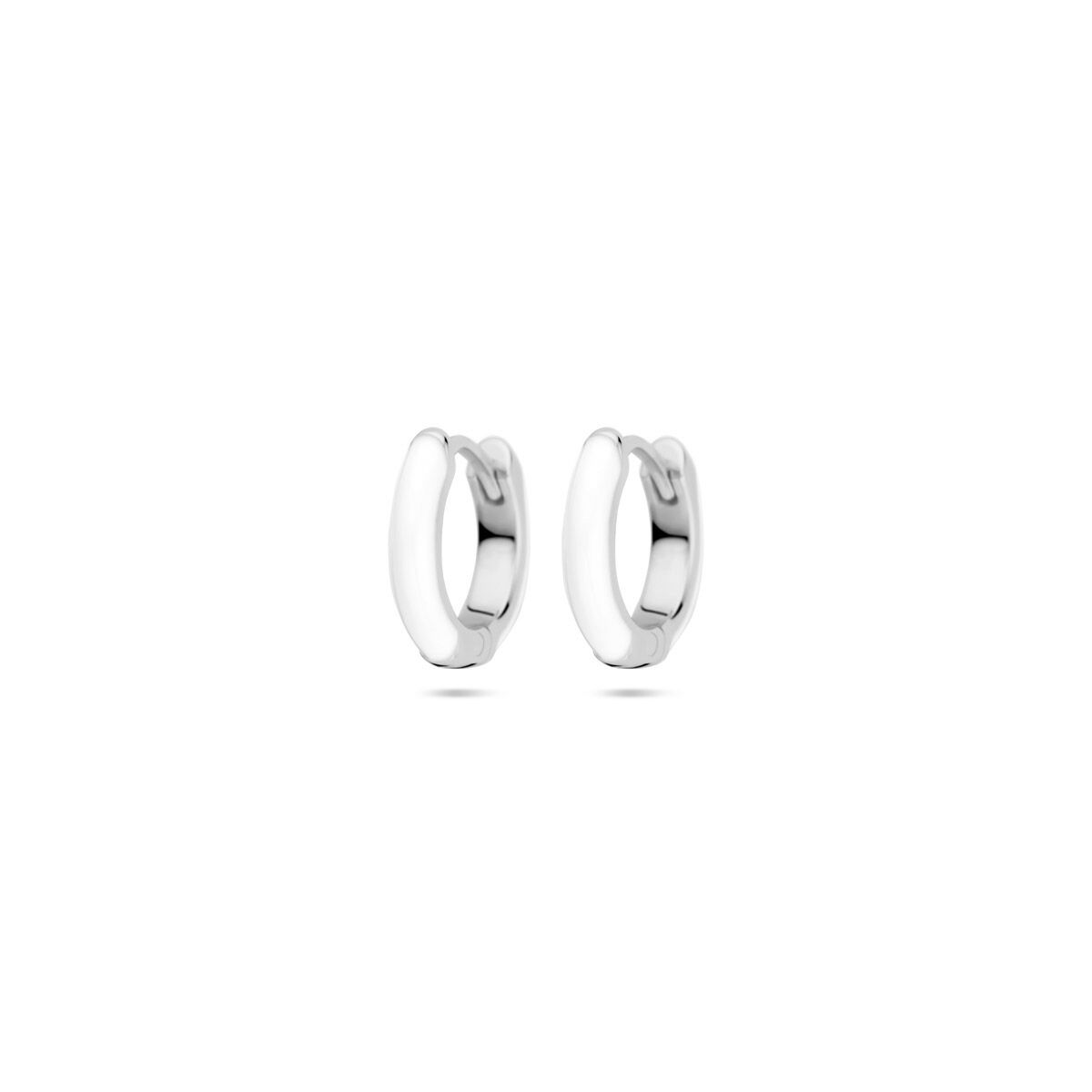 klapoorringen emaille 10,5 mm zilver gerhodineerd