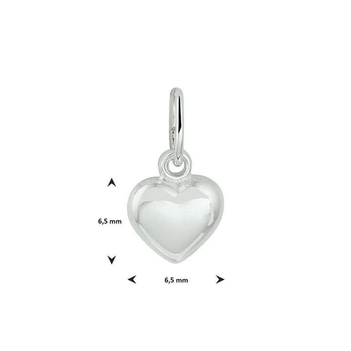 pendant heart silver rhodium plated