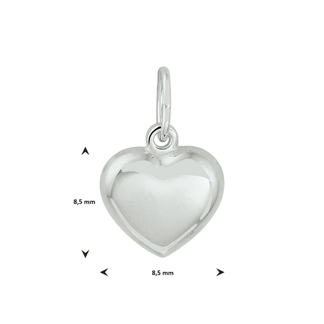 pendant heart silver rhodium plated