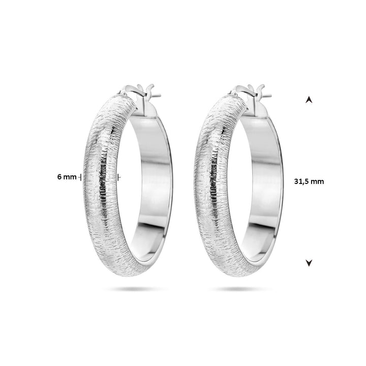 oorringen 3,0 mm halfronde buis zilver gerhodineerd
