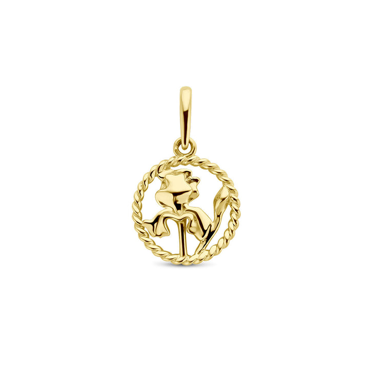 pendant with birth flower 14K yellow gold