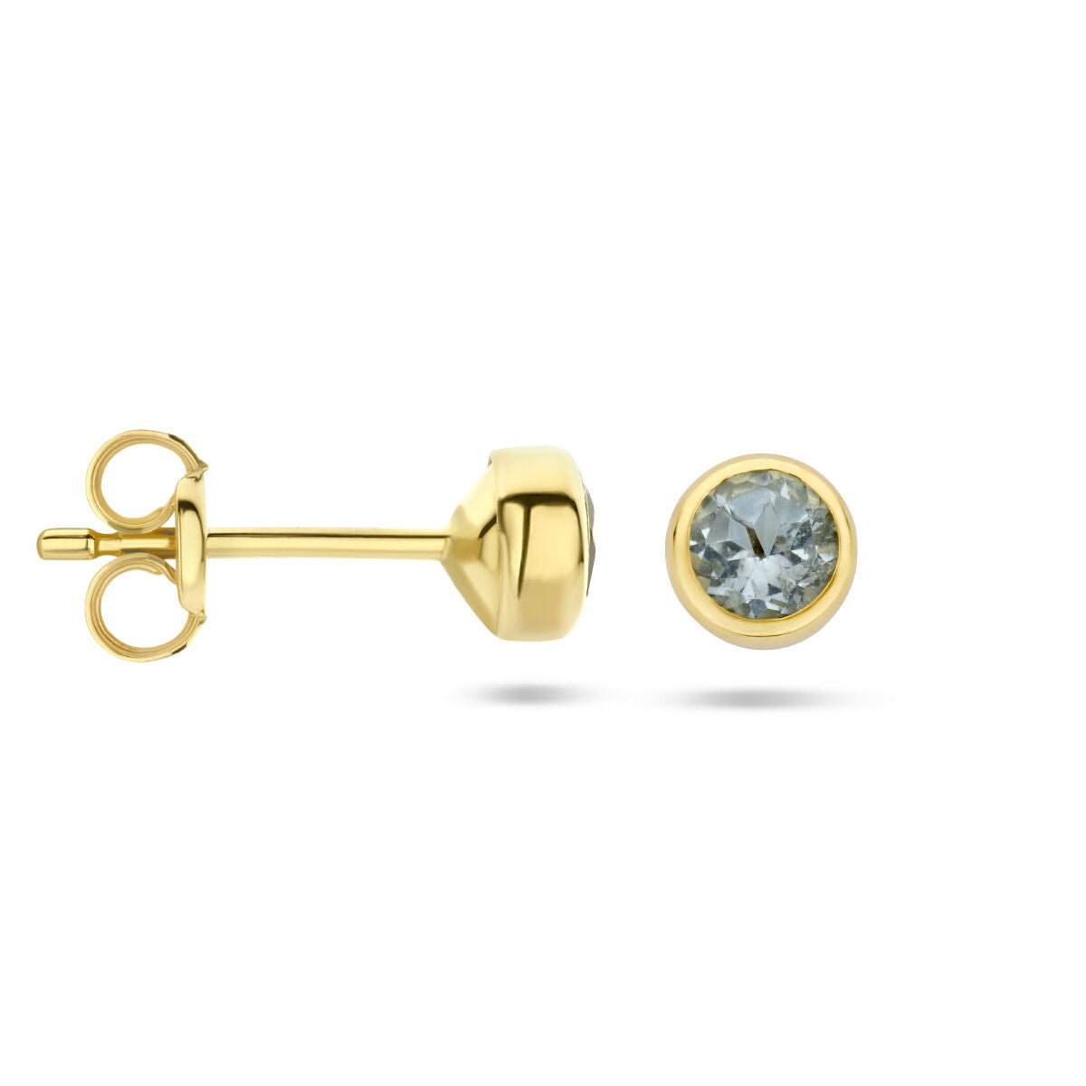 ear studs blue topaz 14K yellow gold