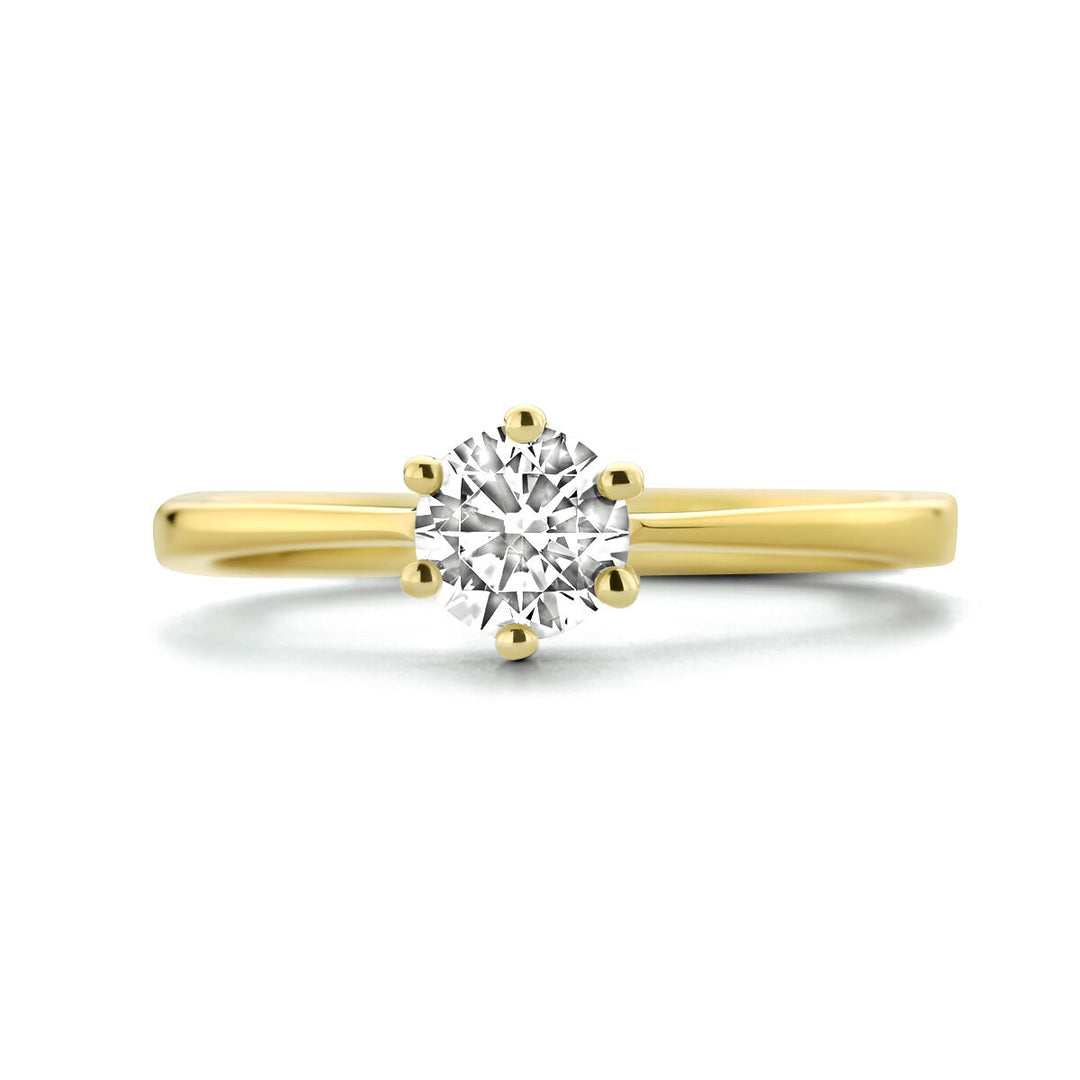ring zirconia 14K yellow gold