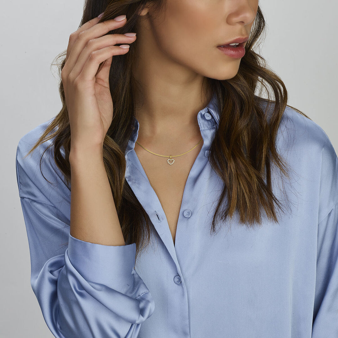 9k Geelgouden hanger met hart van zirkonia