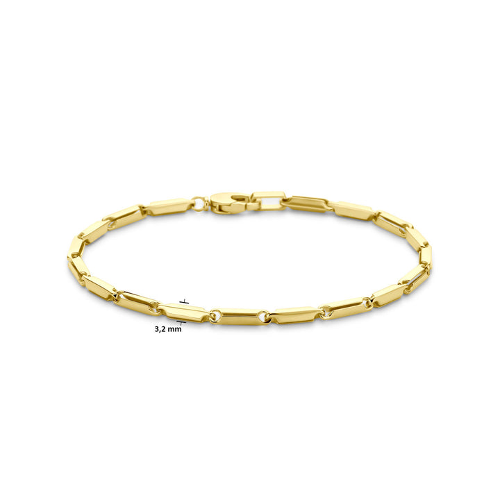 armband staafjes 3,2 mm 21 cm 14K geelgoud