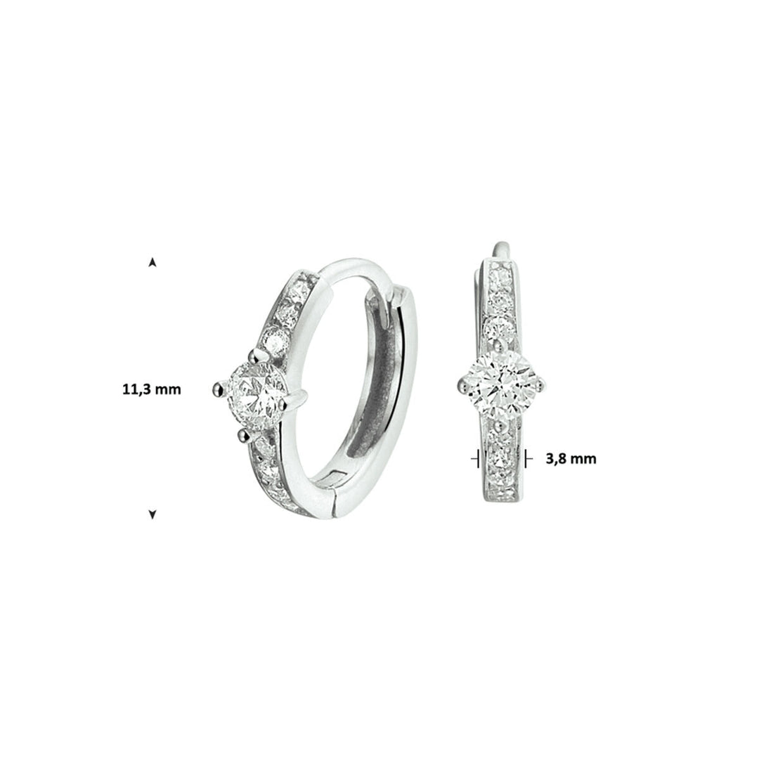 klapoorringen zirkonia zilver gerhodineerd