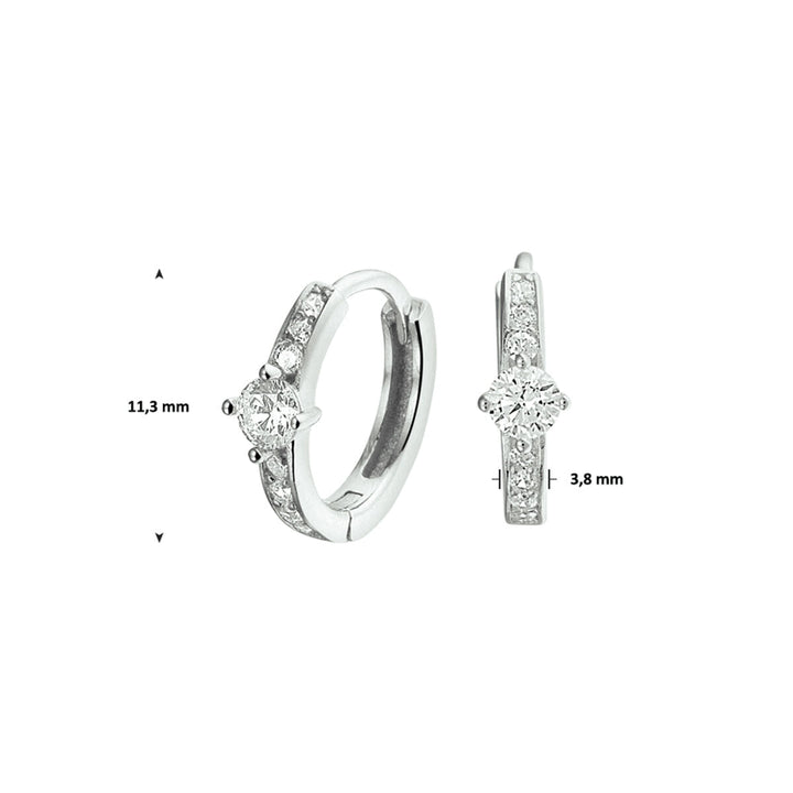 klapoorringen zirkonia zilver gerhodineerd