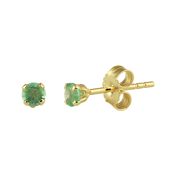 emerald stud earrings 14K yellow gold