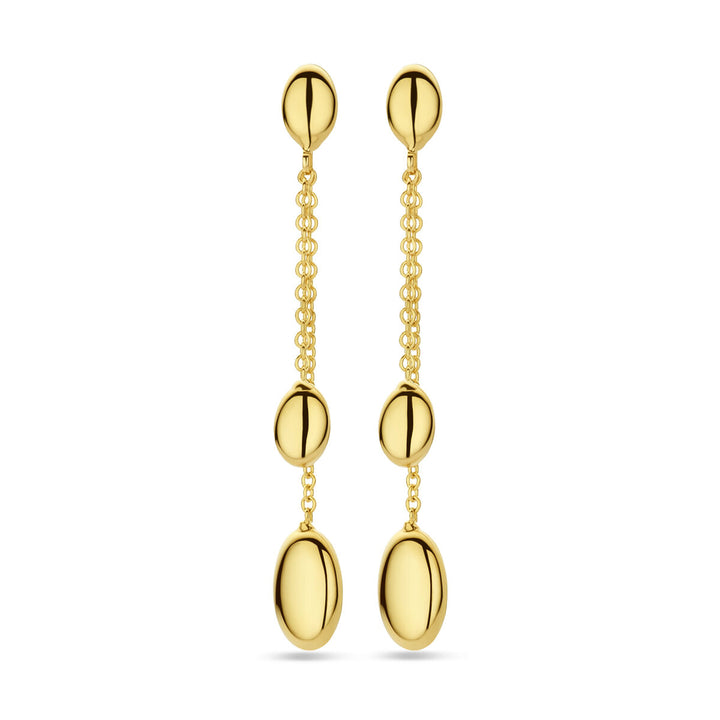 oorhangers ovaaltjes 43 mm 14K geelgoud