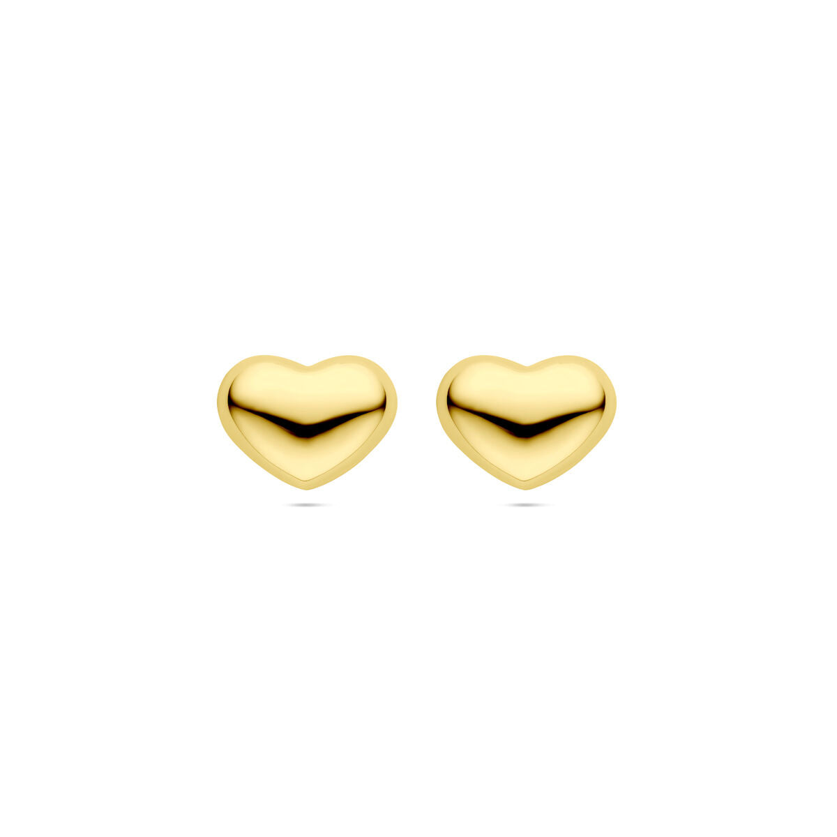 oorknoppen hartje 13 mm zilver verguld (geel)