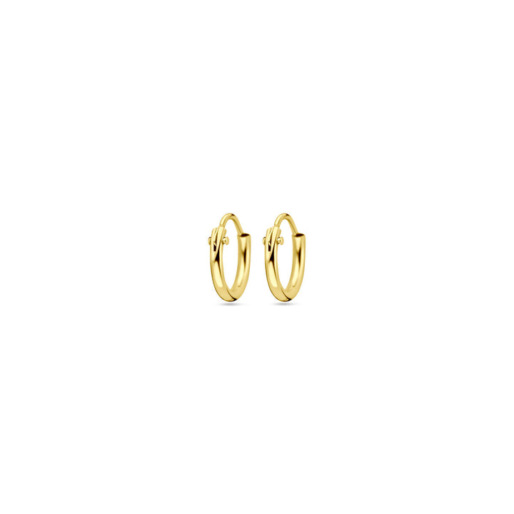 earrings 1.3 mm round tube 14K yellow gold